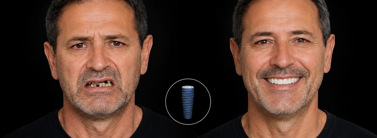 All-on-6 transformation — before and after